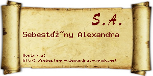 Sebestény Alexandra névjegykártya